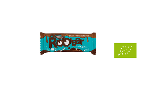 Roo'Bar kokosa batoniņš ar šokolādes pārklājumu, BIO, 30g