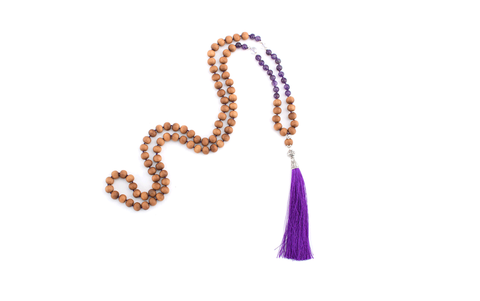Mala 108 (ametists, koks, kristāls)