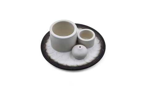 Turētājs smaržkociņiem, palo santo un buntītēm, krēmīgs