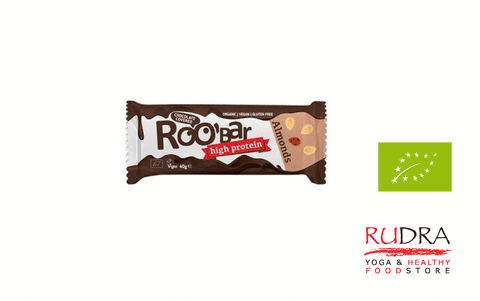 Roo'Bar mandeļu, proteīna batoniņš šokolādē, BIO, 40g